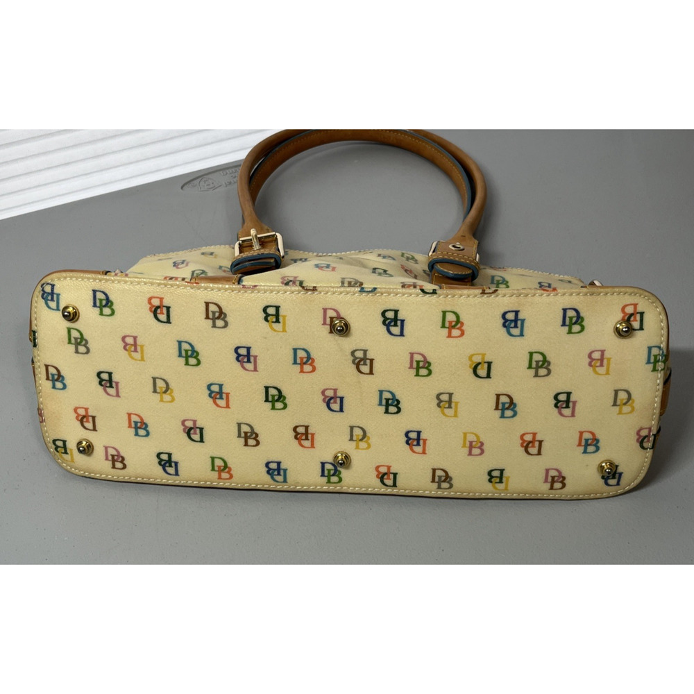 Vintage Dooney & Bourke Multicolor Signature Satchel Rainbow Monogram Print Y2K - Picture 11 of 16